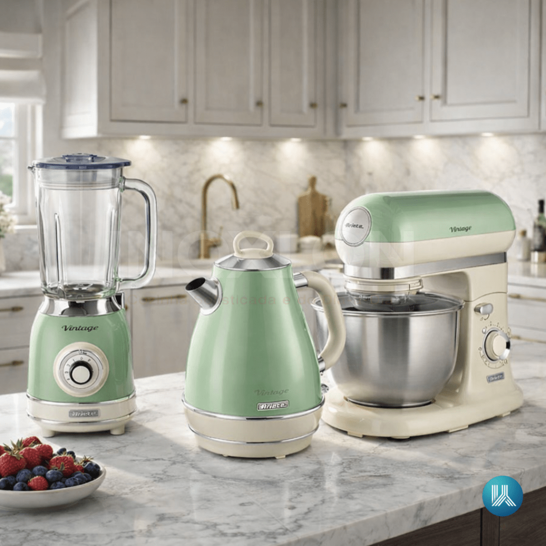 Combo Ariete Vintage Planetária 7V + Chaleira 1,7 Litros + Liquidificador Verde