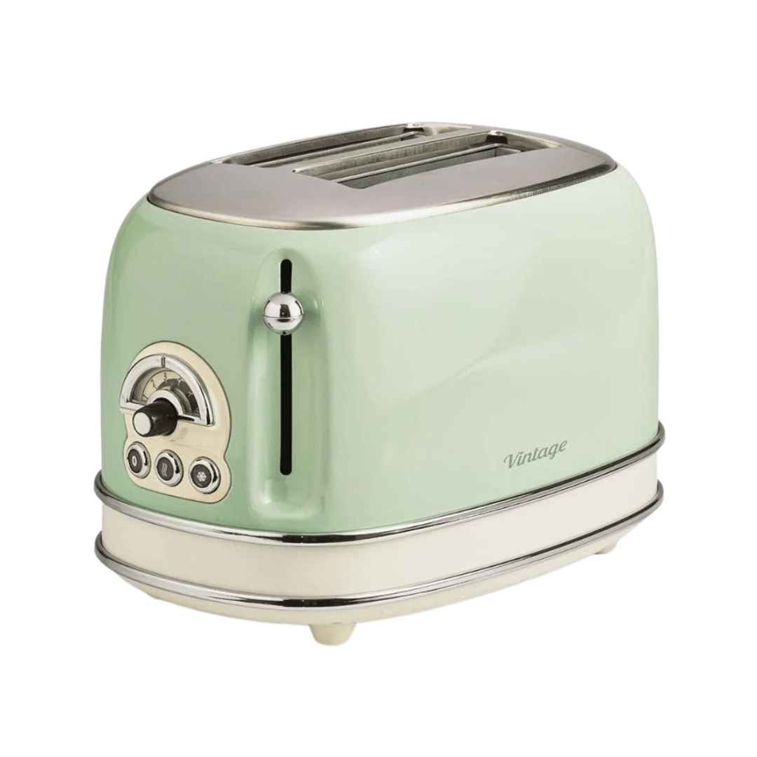Combo Premium Ariete Vintage Verde Torradeira + Chaleira Inox e Espremedor