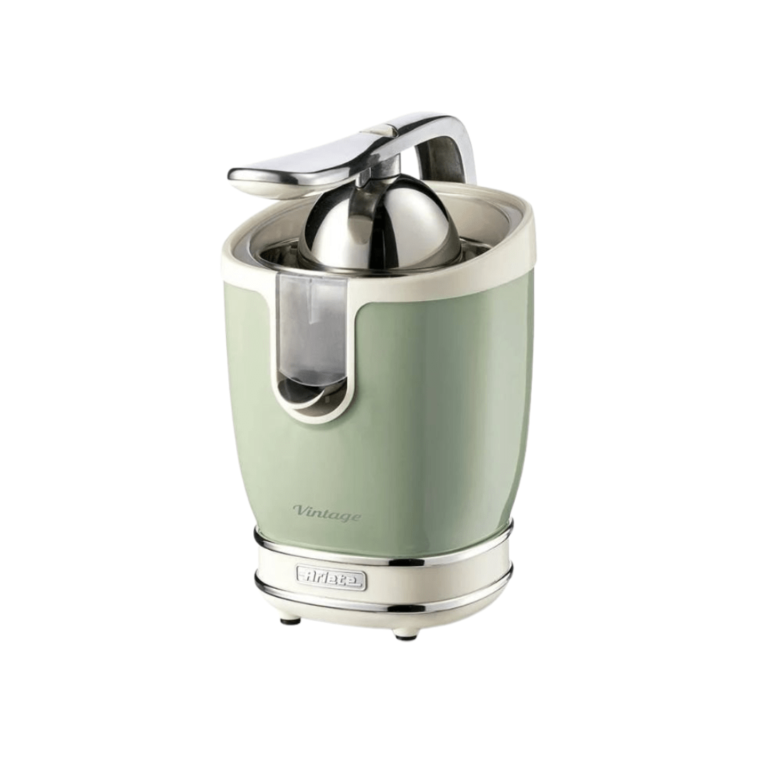 Combo Premium Ariete Vintage Verde Torradeira + Chaleira Inox e Espremedor