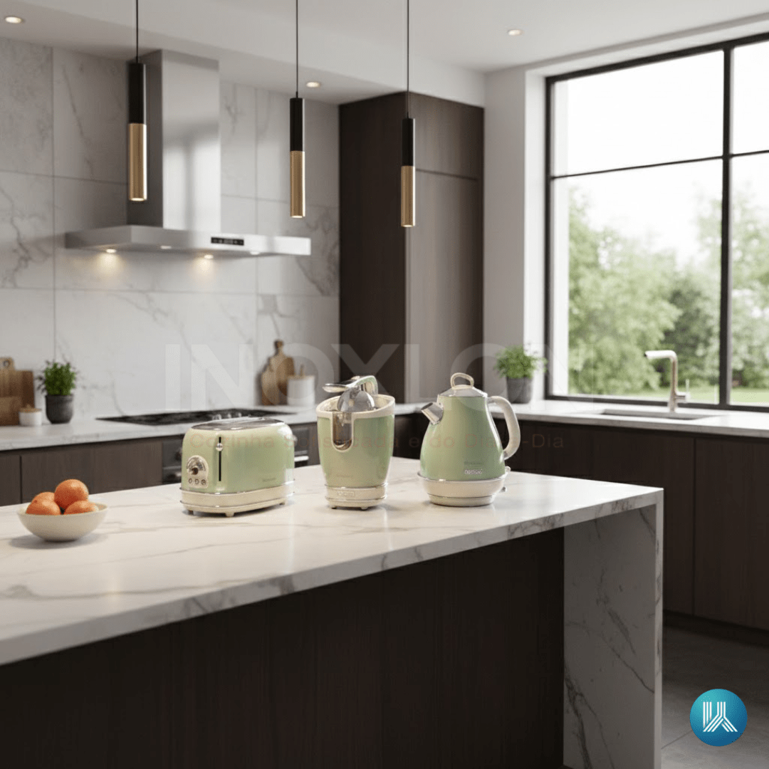 Combo Premium Ariete Vintage Verde Torradeira + Chaleira Inox e Espremedor