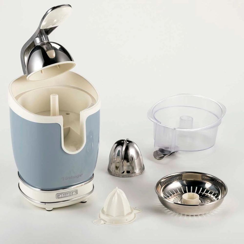 Espremedor de Frutas Vintage 413 Ariete com Alavanca de Pressão Azul