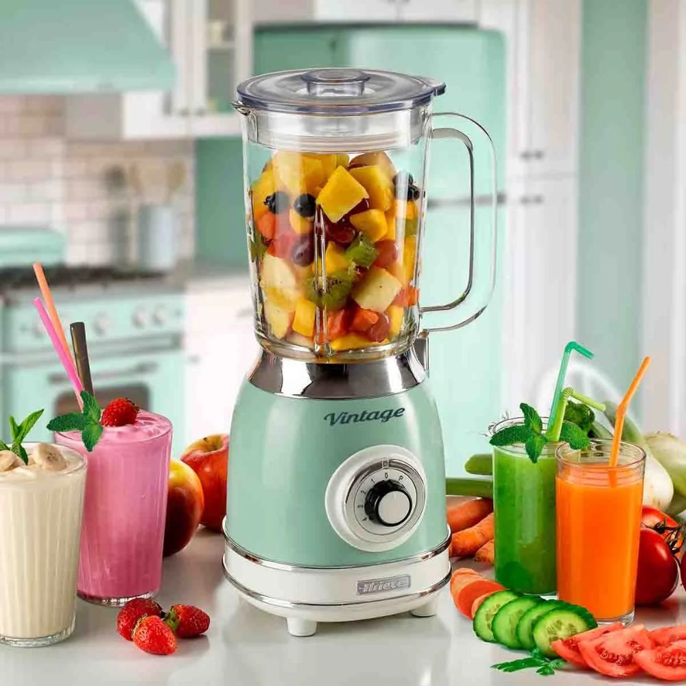 Liquidificador 583 Ariete Vintage 1000W Verde Jarra de Vidro 1,5L