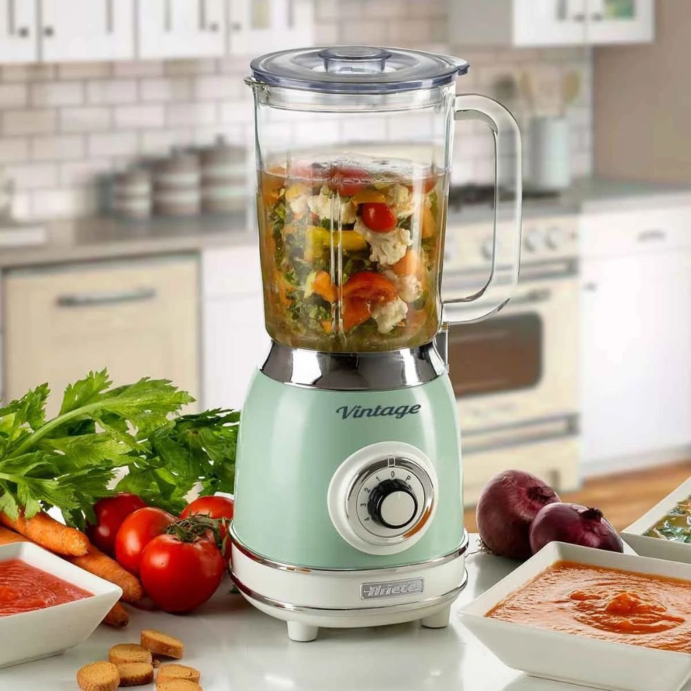 Liquidificador 583 Ariete Vintage 1000W Verde Jarra de Vidro 1,5L