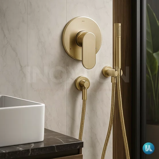 Acabamento Monocomando para base de Alta Pressão e Ducha Higiênica Docol Kaila Níquel Escovado