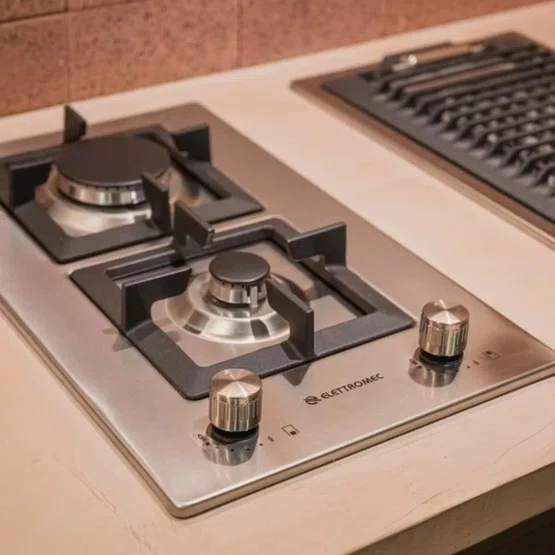 Cooktop Dominó Quadratto Elettromec 2 Queimadores a Gás 30 cm Bivolt