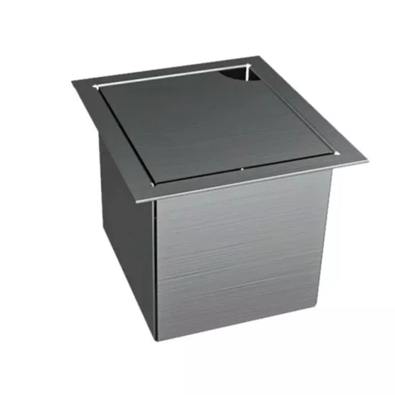 Acessório Mini Container com Tampa Mekal Match para Canal Equipado 15x17x10cm Inox Escovado