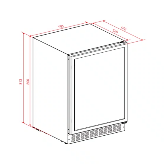 Adega De Embutir Vetro Single Zone Elettromec Built-in 40 Garrafas 220V