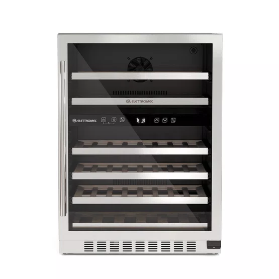 Adega Elettromec Inox 304 Dual Zone Built-In 43 garrafas 220v - Abertura Esquerda