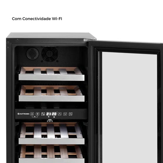 Adega Dual Zone Elettromec Built-In  26 Garrafas WiFi Connect 220V