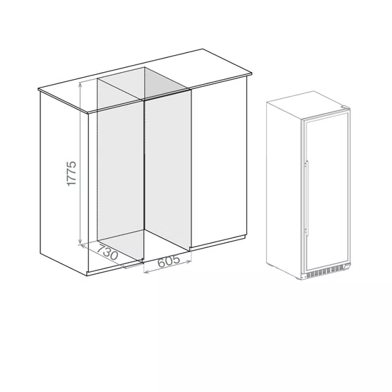 Adega Elettromec Inox 134 garrafas Dual Zone Built-In - Abertura Esquerda