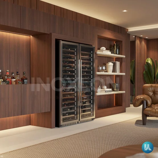 Adega Elettromec Inox 134 garrafas Dual Zone Built-In - Abertura Esquerda