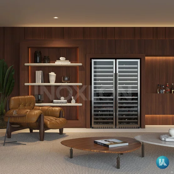 Adega Elettromec Inox 134 garrafas Dual Zone Built-In - Abertura Esquerda
