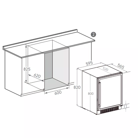 Adega Elettromec Inox 304 Dual Zone Built-In 43 garrafas 220v - Abertura Direita