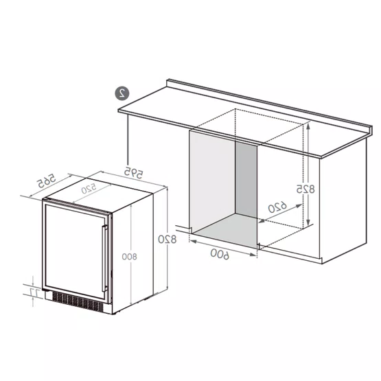 Adega Elettromec Inox 304 Dual Zone Built-In 44 garrafas 220V - Abertura Esquerda