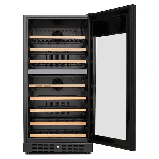 Adega Dual Zone Elettromec Vetro Built-in 87 Garrafas Low-e 220V
