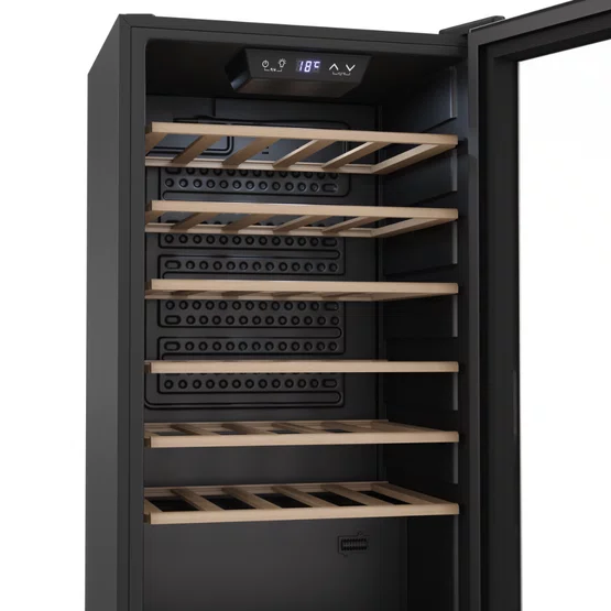 Adega Invita Freestanding Inox e Prateleira em Madeira 34 Garrafas
