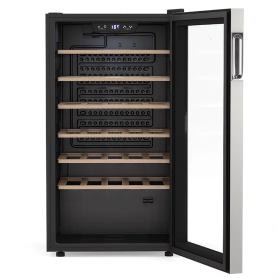 Adega Invita Freestanding Inox e Prateleira em Madeira 34 Garrafas