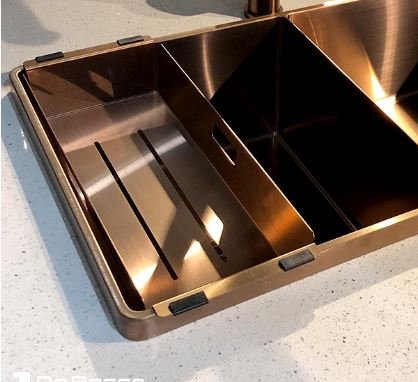 Bandeja Retangular Profunda Primaccore DeBacco Rose Gold