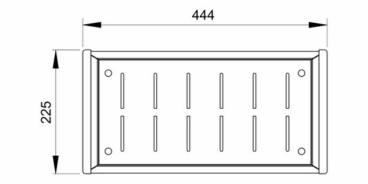 Bandeja Retangular Profunda Quadratino DeBacco 44x22,5cm Inox Escovado