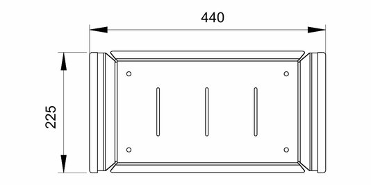 Bandeja Retangular Profunda Quadratino DeBacco 44x22,5cm Inox Escovado
