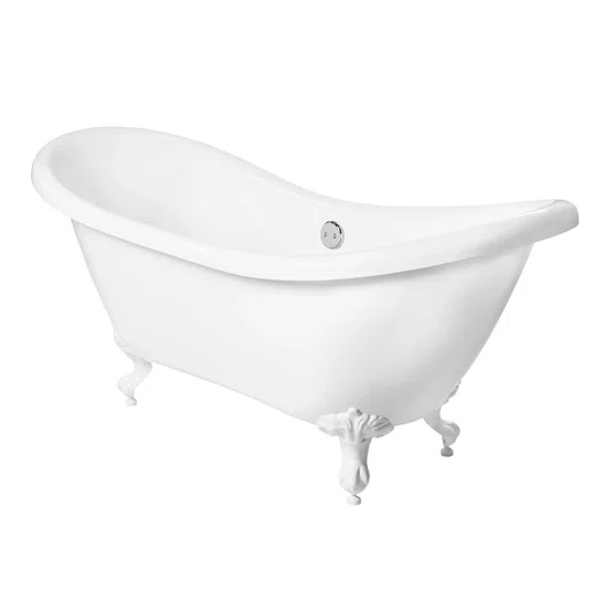 Banheira Antígua Immersi Freestanding com Pés Brancos 2 Pessoas 175x73x77