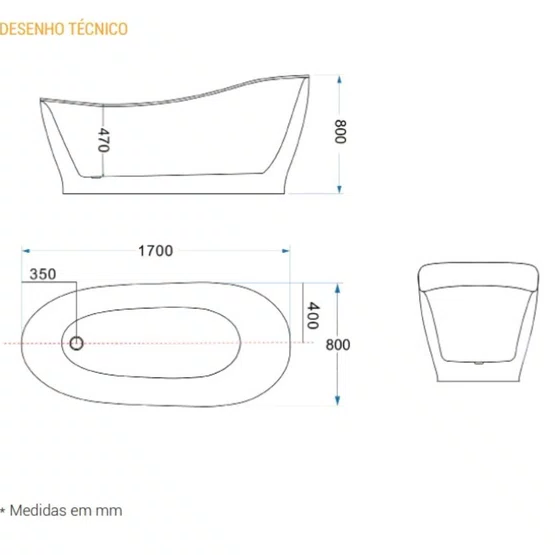 Banheira de Imersão Itapema Glossy White Immersi Moderna 170x80x80