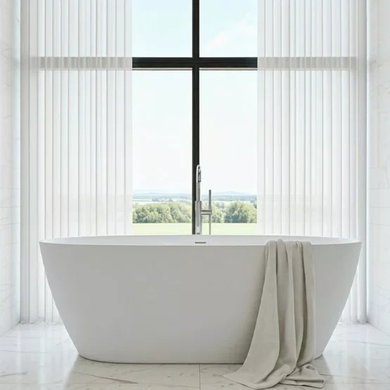 Banheira de Imersão Itajaí Matt White Immersi Moderna 150x82x60