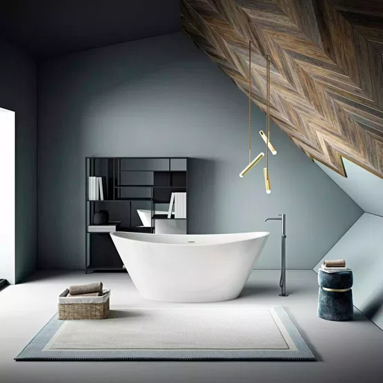 Banheira de Imersão Navegantes Glossy White Immersi Moderna 157x78,5x67