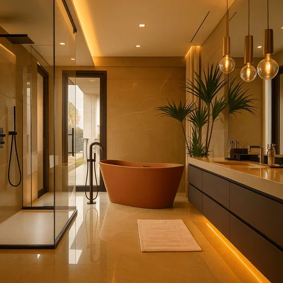 Banheira de Imersão Porto Belo Immersi Soft Terracota New Moderna 170x81x68