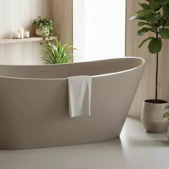 Banheira de Imersão Porto Belo Immersi Warm Grey New Moderna 170x81x68