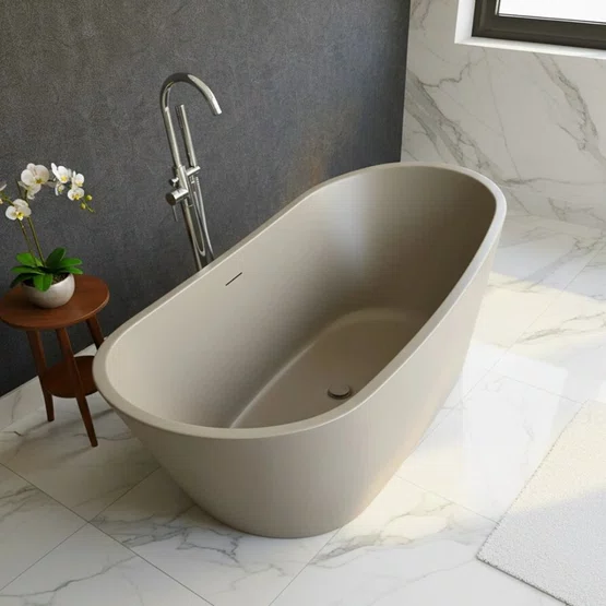 Banheira de Imersão Porto Belo Immersi Warm Grey New Moderna 170x81x68