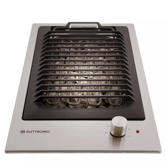 Cooktop Dominó Barbecue Quadratto Elettromec Pedras Vulcânicas 30 cm 220 V