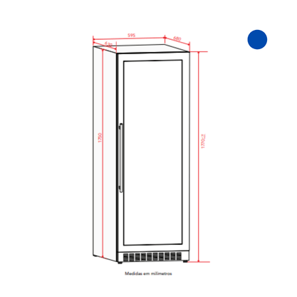 Cervejeira de Embutir 424 Litros Elettromec Com Porta de Vidro Built-In Connect 220V