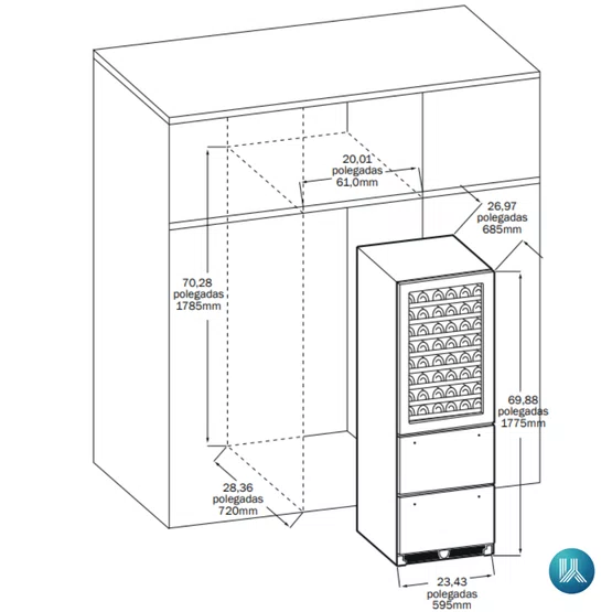 Beer Center Cuisinart Arkton com Gavetas Refrigeradas 398L 220V