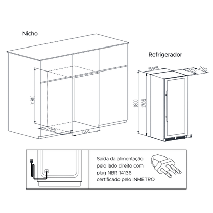 Refrigerador para Vinhos e Cervejas Cuisinart Dual Zone Beverage 220V