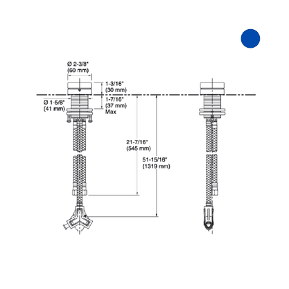 Combo Kohler Components Bica Tube com Acionador Monocomando Niquel Escovado