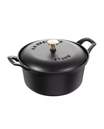 Caçarola Oval Vintage em Ferro Fundido Staub 20 cm 1L - Preto