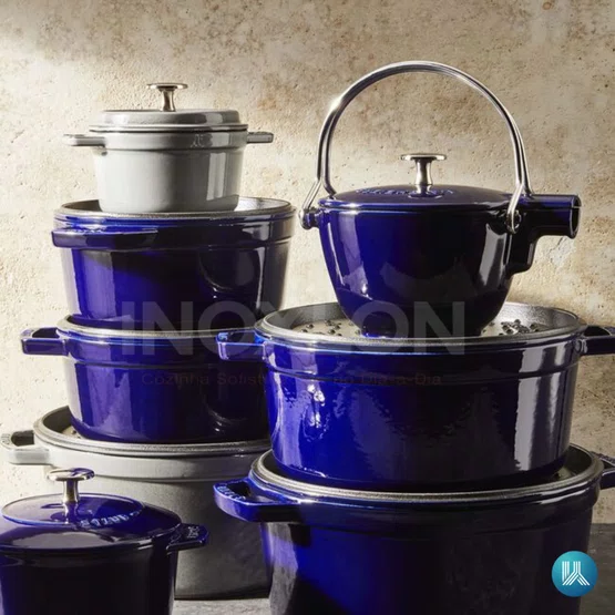 Caçarola Redonda Staub Ferro Fundido Ferro Fundido Azul Marinho 24cm