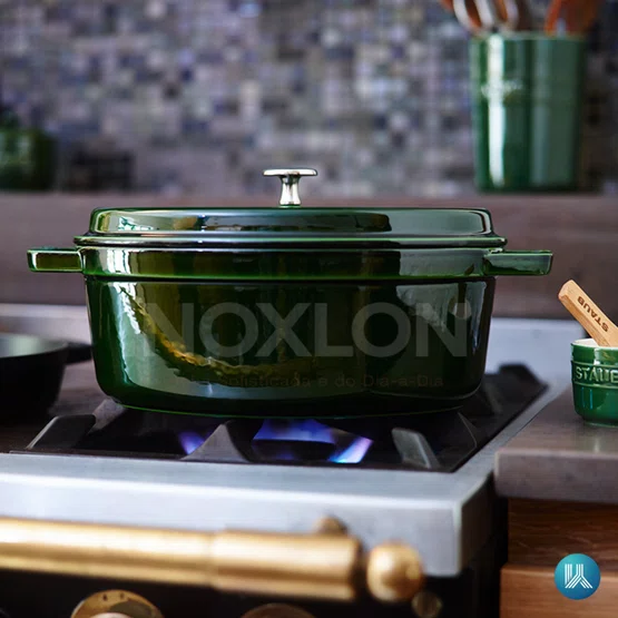 Caçarola Redonda Premium Staub Ferro Fundido Verde Basil 24cm