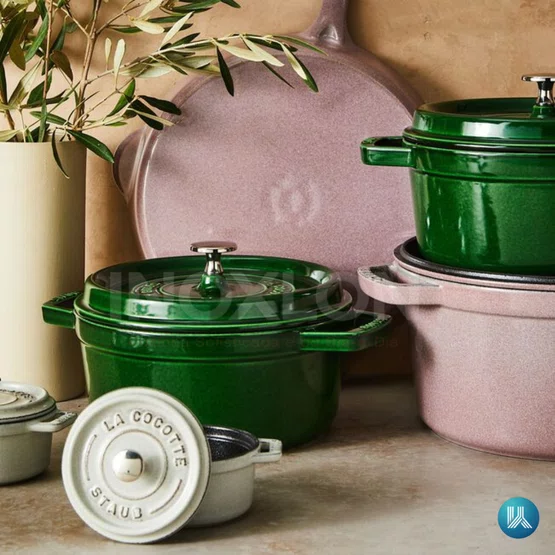 Caçarola Redonda Premium Staub Ferro Fundido Verde Basil 24cm