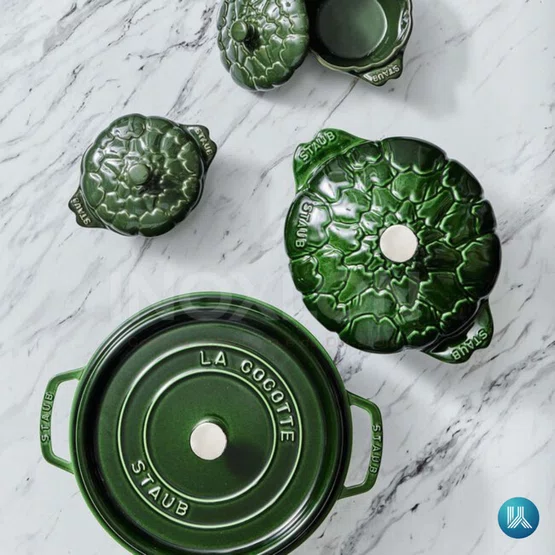 Caçarola Redonda Premium Staub Ferro Fundido Verde Basil 24cm