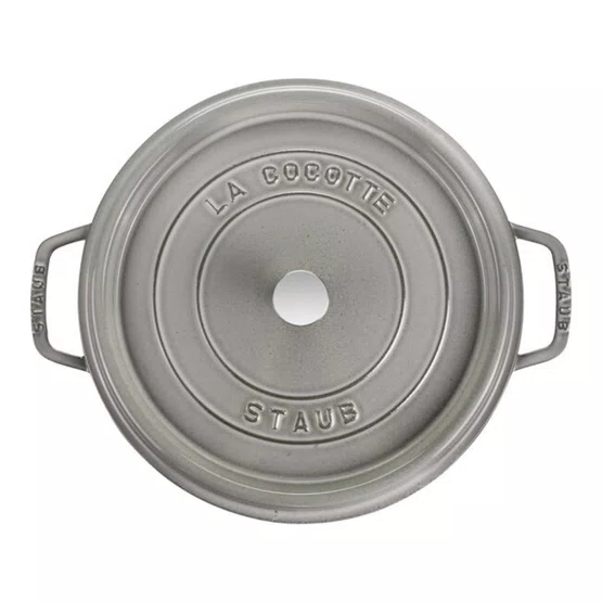 Caçarola Staub Redonda Ferro Fundido Cinza Grafite 26cm