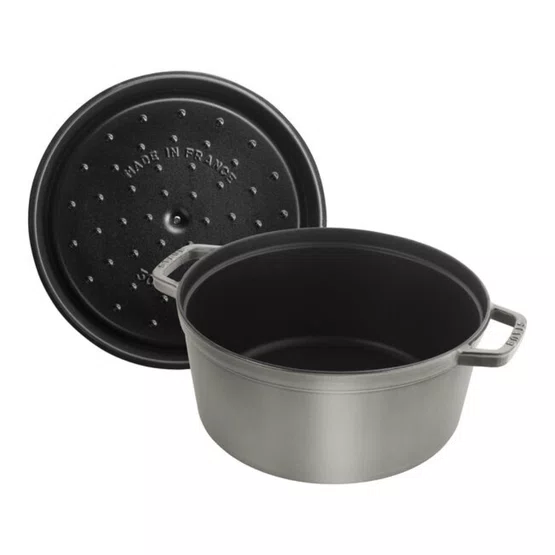 Caçarola Staub Redonda Ferro Fundido Cinza Grafite 26cm