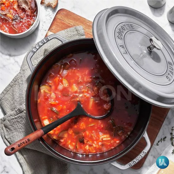 Caçarola Staub Redonda Ferro Fundido Cinza Grafite 26cm
