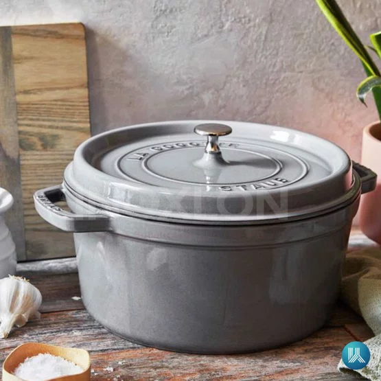 Caçarola Staub Redonda Ferro Fundido Cinza Grafite 26cm
