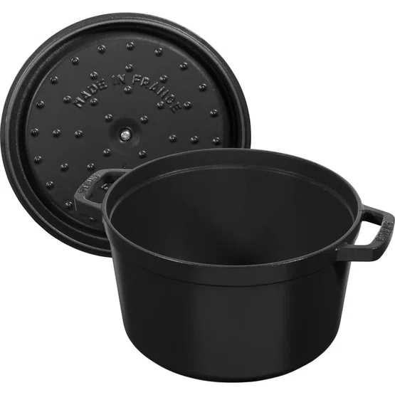 Caçarola Staub Redonda Ferro Fundido Feito na França Preta 26cm