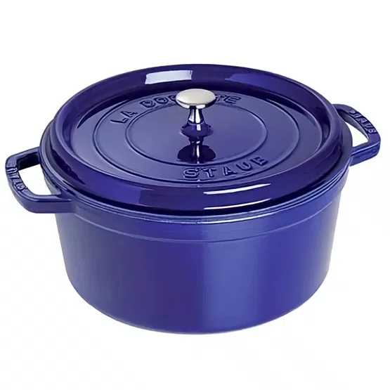 Caçarola Staub Redonda Ferro Fundido Azul Marinho 30cm