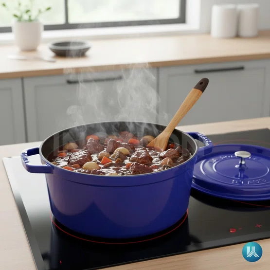 Caçarola Staub Redonda Ferro Fundido Azul Marinho 30cm