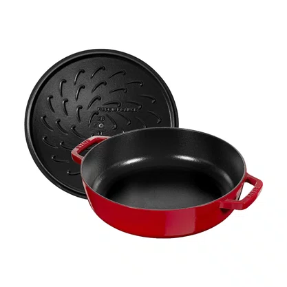 Caçarola Baixa STAUB Chistera Ferro Fundido Cereja  Indução 28cm