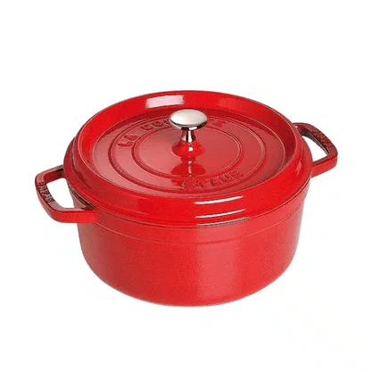 Caçarola Redonda em Ferro Fundido La Cocotte Staub 28cm 6,7L Cereja